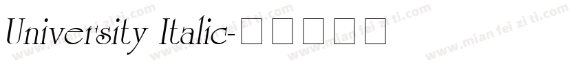 University Italic字体转换